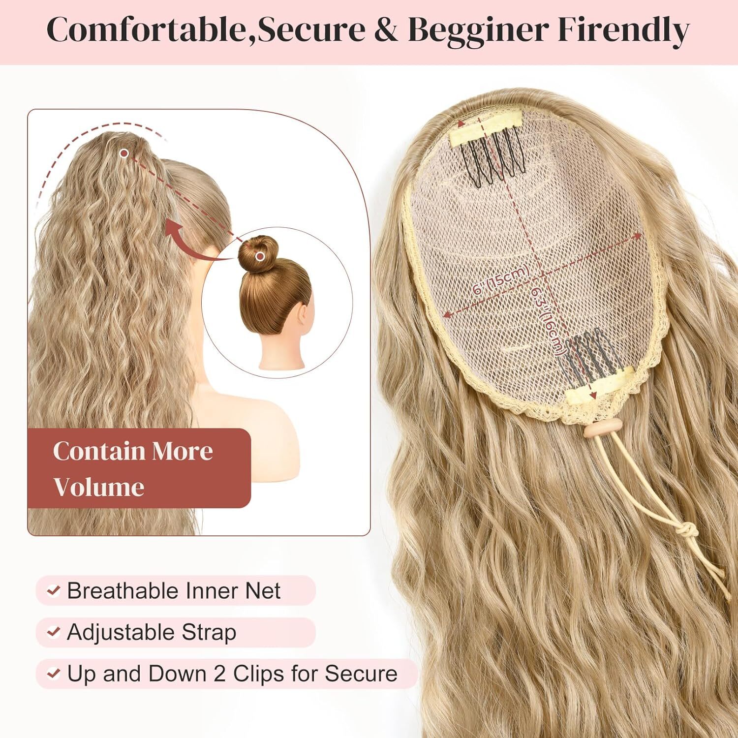 32″ Afro Kinky Curly Ponytail Hair Extensions Drawstring As Human Hair Pony tail
