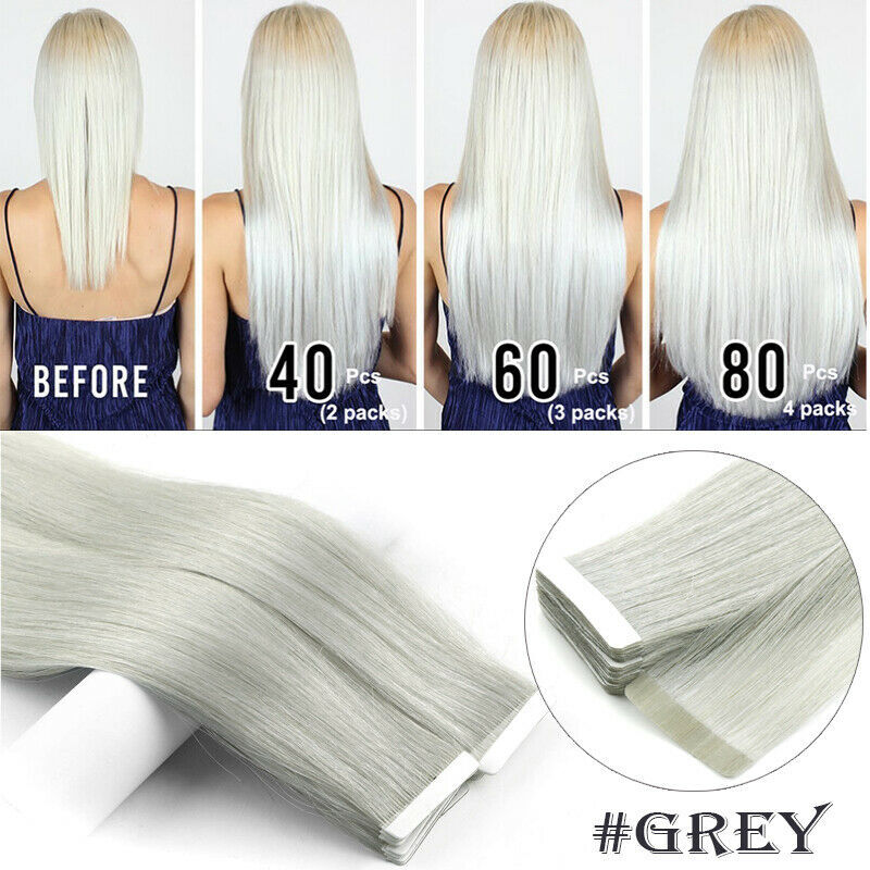 Reusable Seamless Tape In Remy Russian Hair Extensions Skin Weft For Hair Salon