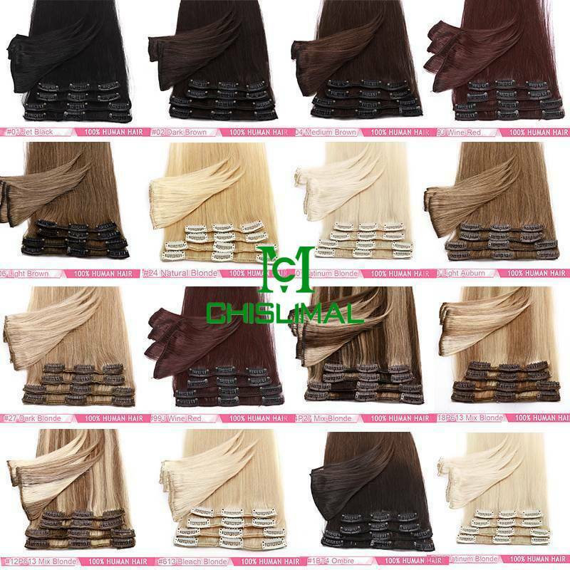 New 8pcs Clip In Human Hair Extensions 80g 120g 16- 28inch Remy Hair Salon Hair
