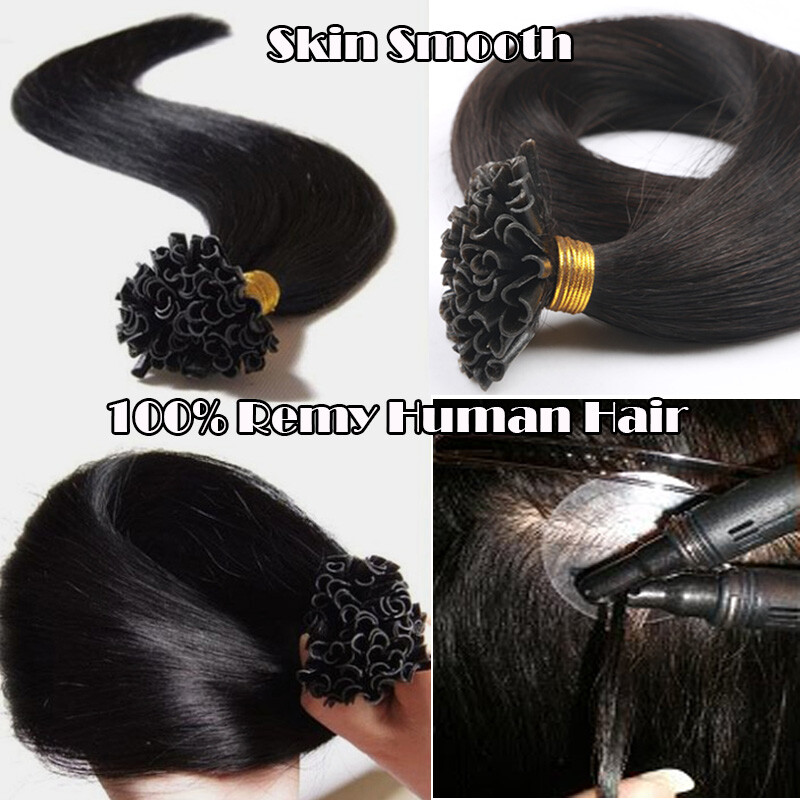 Thick 1G/S U Tip Pre Bonded Human Hair Extensions Remy Nails Tip Keratin Caramel