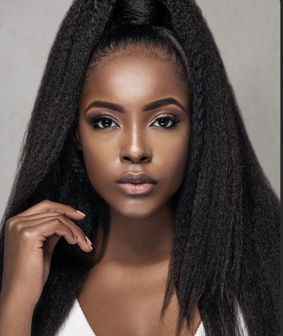 Long Straight Yaki Wig Sexy Black High Temperature Fiber Hair For Black Women US