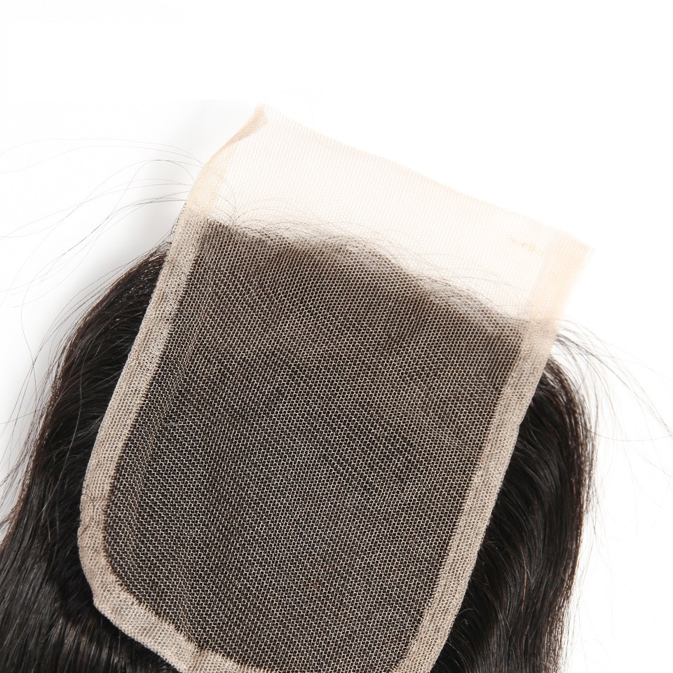 9A Remy 4×4 Lace Closure Curlly Human hair Free Part Natural Black 10″-22″