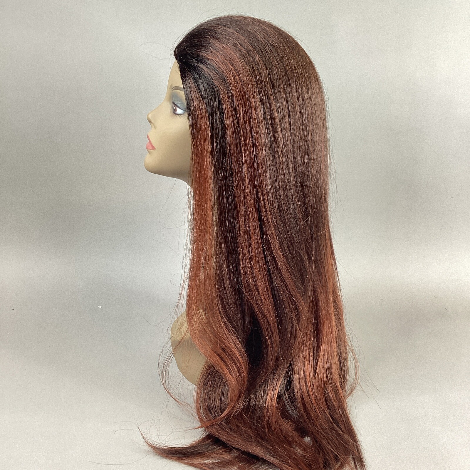 Serenity Long Straight #DR2/Ginger Brown Darkest Brown Synthetic Quick Weave Wig