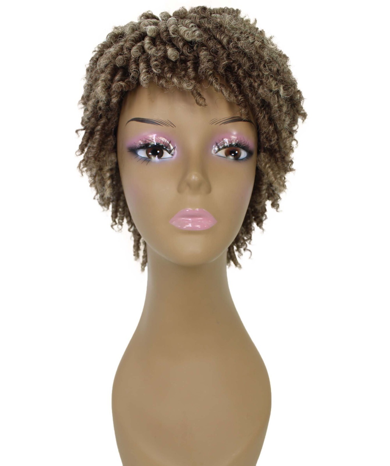 LUXLUXE Kayla Curly Locs 11″ Full Wig Full Cap Wig, Heat Resistant Fiber BF-0001