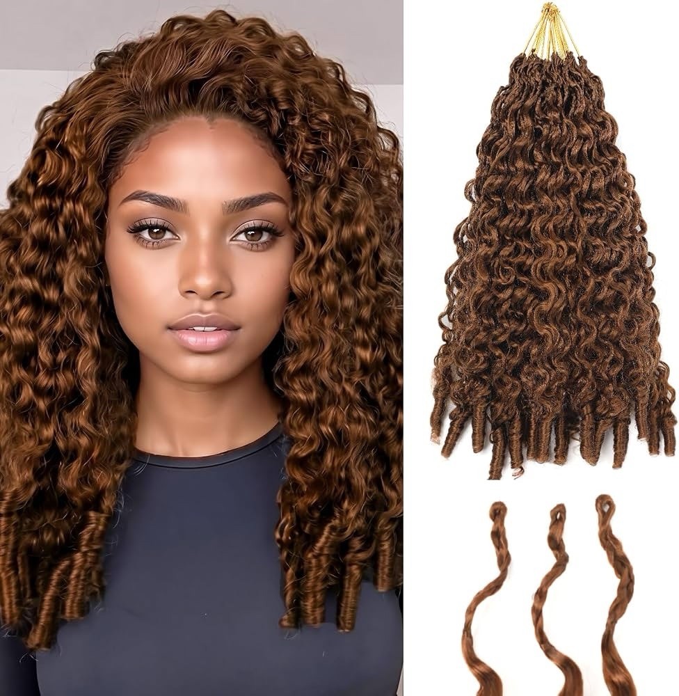 8 Packs Burmese Curly Crochet Hair 18 Inch Bohemian Knotless Pre-Separated #30