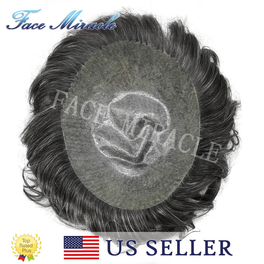 Toupee for Men All Poly Mens Human Hairpieces 0.1MM Thin Skin Hair Replacement