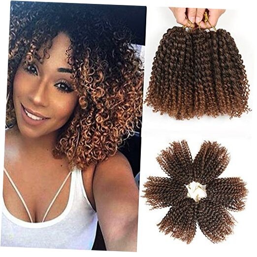 8 Inch Short Passion Twist Hair 6 Bundles Kinky Curly 6Bundles8 Inch 1B/30#