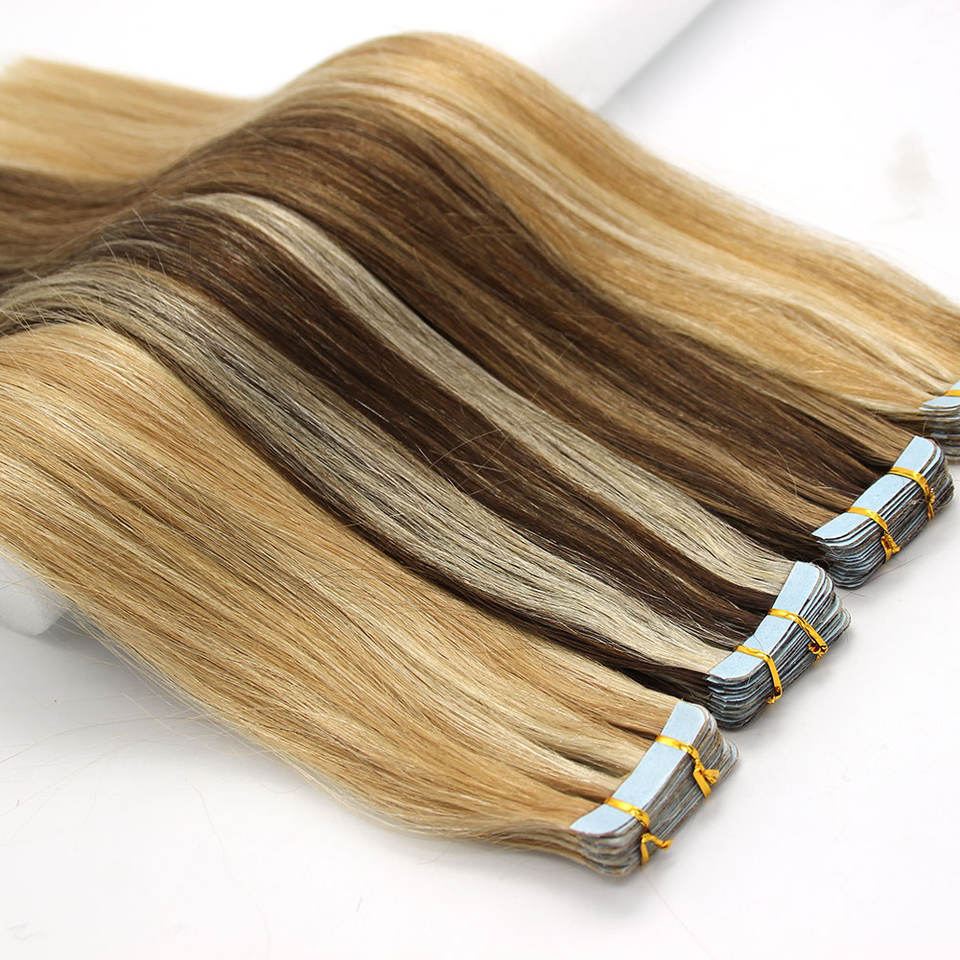 Thick Russian Tape In Remy Human Hair Extensions Skin Weft 10PCS-80PCS FULL HEAD