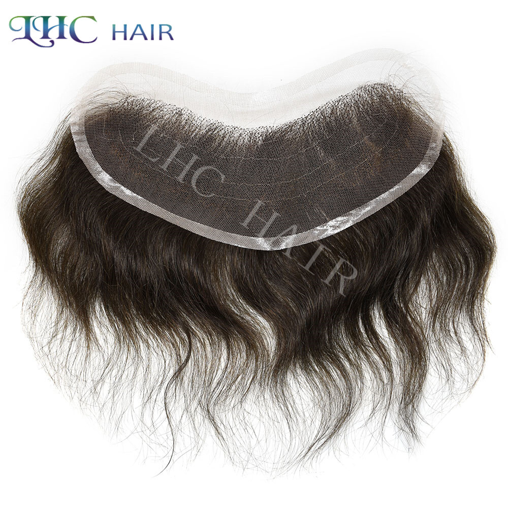 Mens Frontal Swiss Lace Hairpiece for Receding Hairline Natural Human Hair 4×18