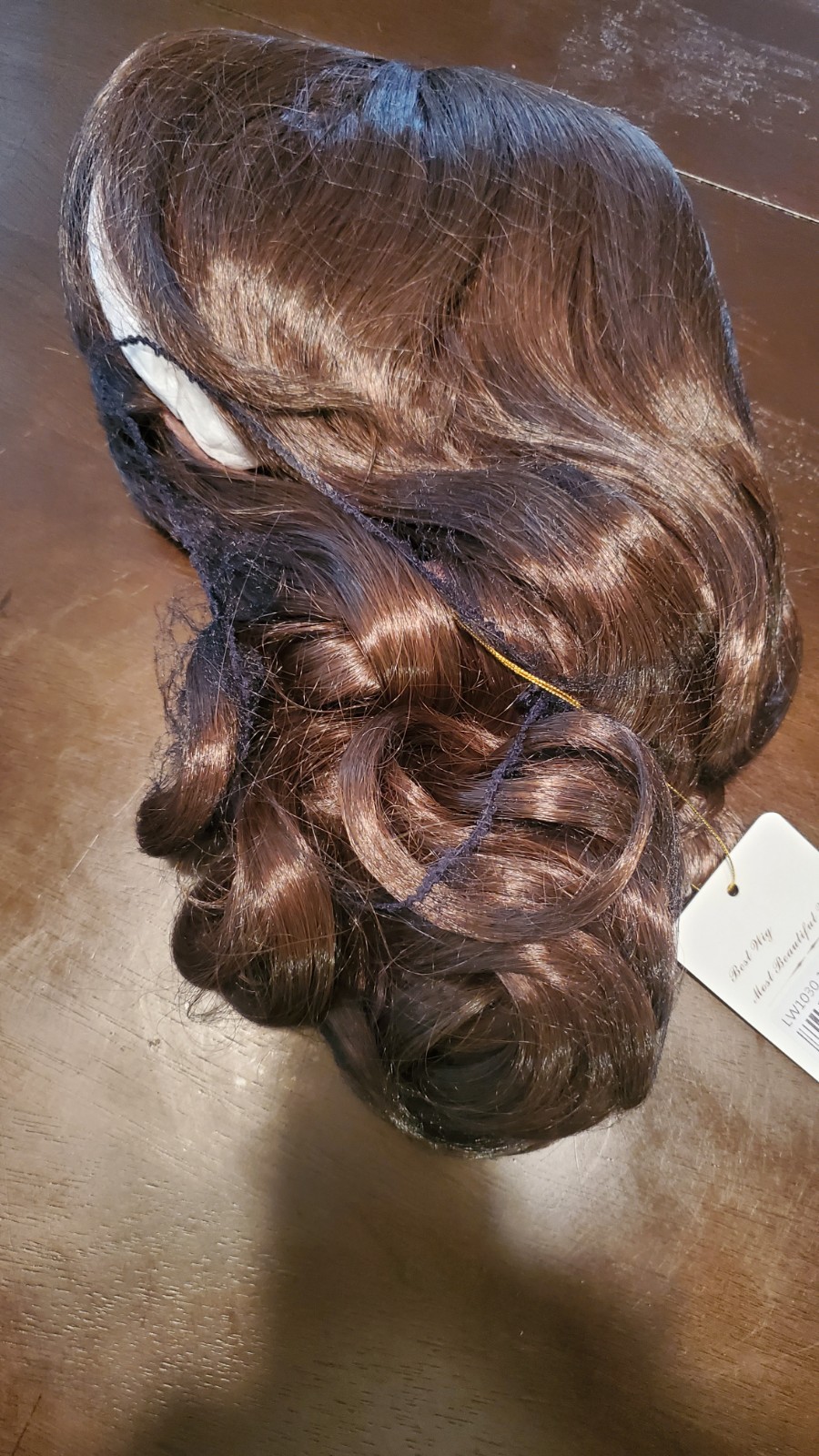 Long Wavy Synthetic Hair Heat Resistant Choc Brown Wig With Bangs