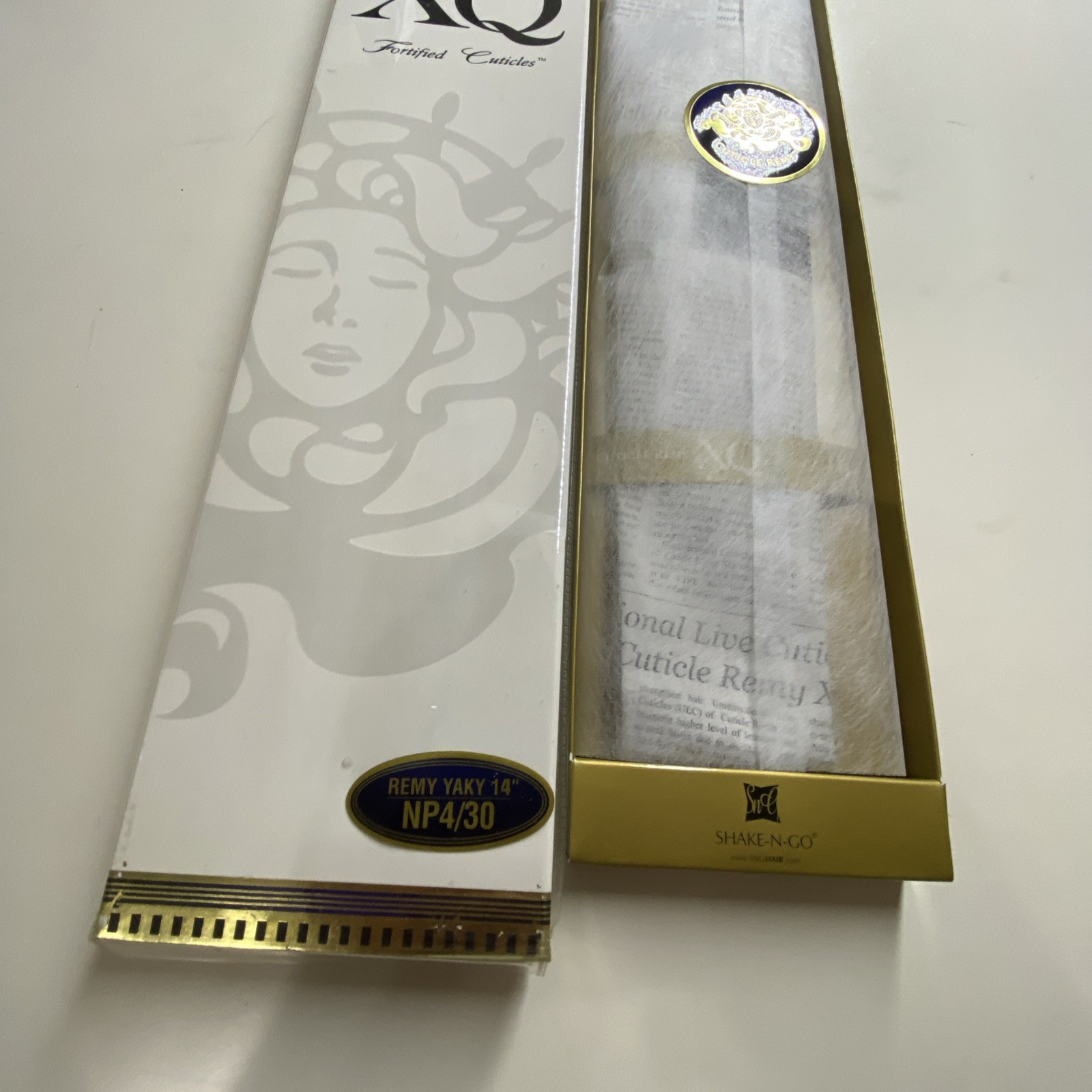 XQ CUTICLE REMY YAKY 100% HUMAN HAIR WEAVE_14″_#NP4/30