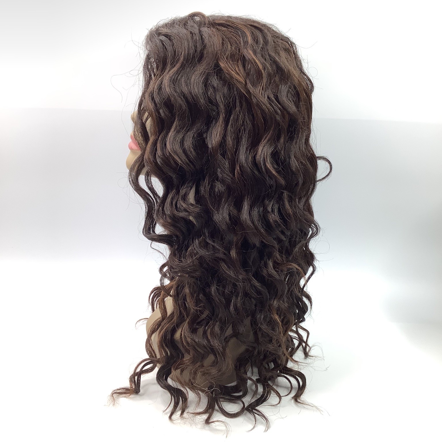 SIGNATURE S.K.909 Synthetic Wig Wavy F4/30 Dark Brown Auburn Highlights