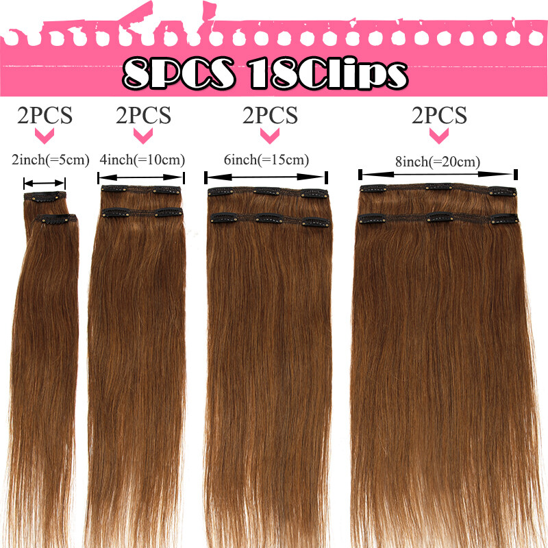 Luxury Thick Clip in Hair Extensions 100% Remy Human Hair Double Weft Full Head