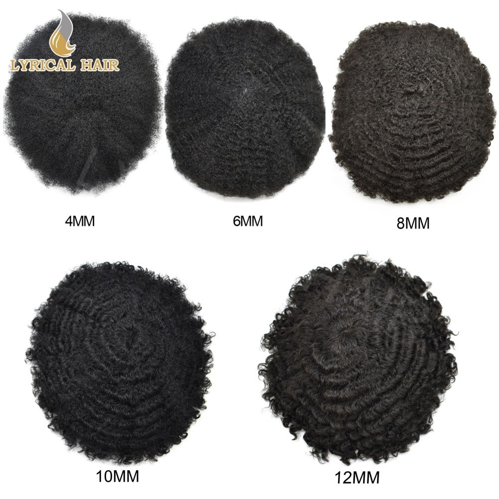 Lyrical Hair Unit For Black Men Full Lace Afro Toupee For Men Human Hair Piece