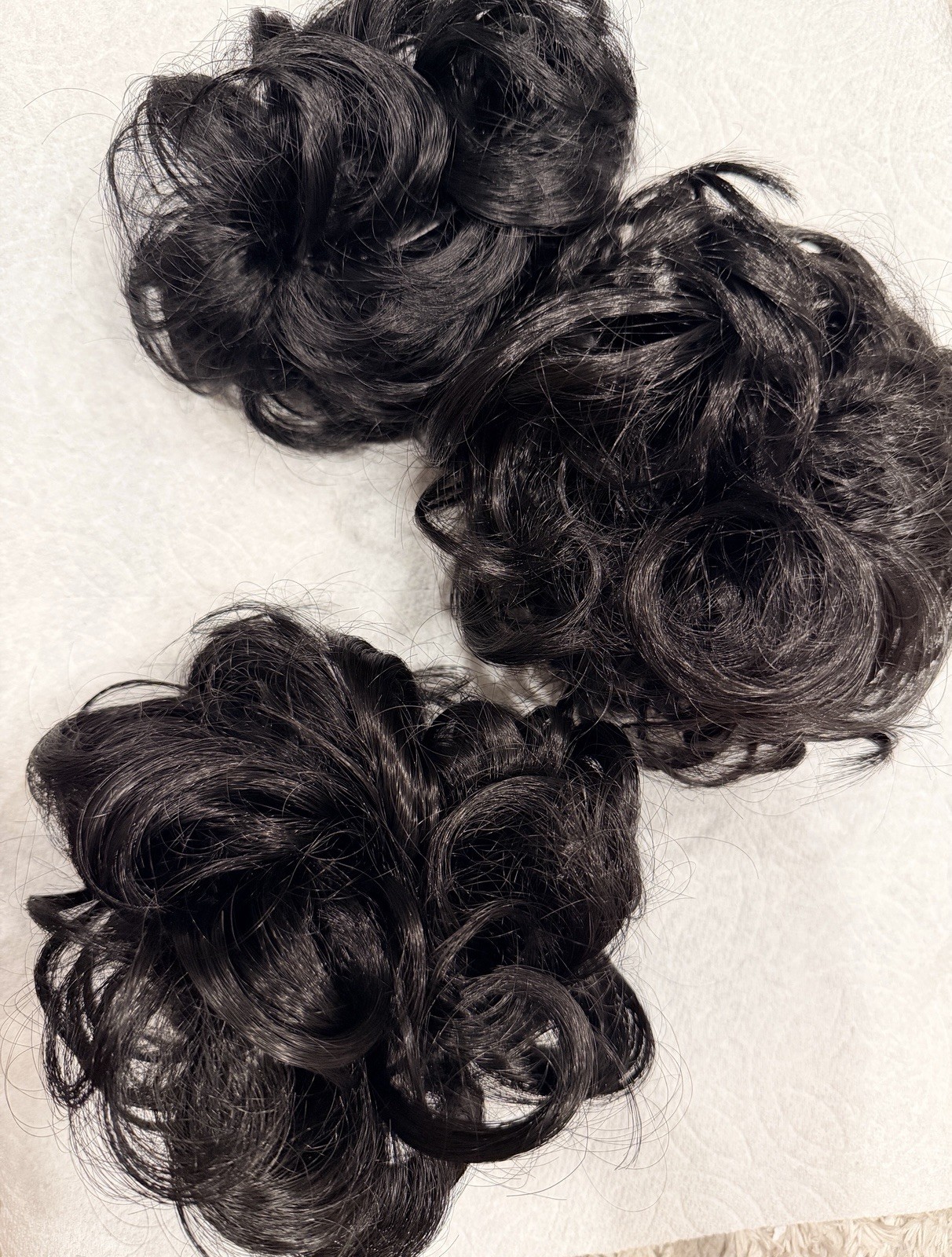 Black Curly Synthetic Claw Clip Hair Extension Bun for Women