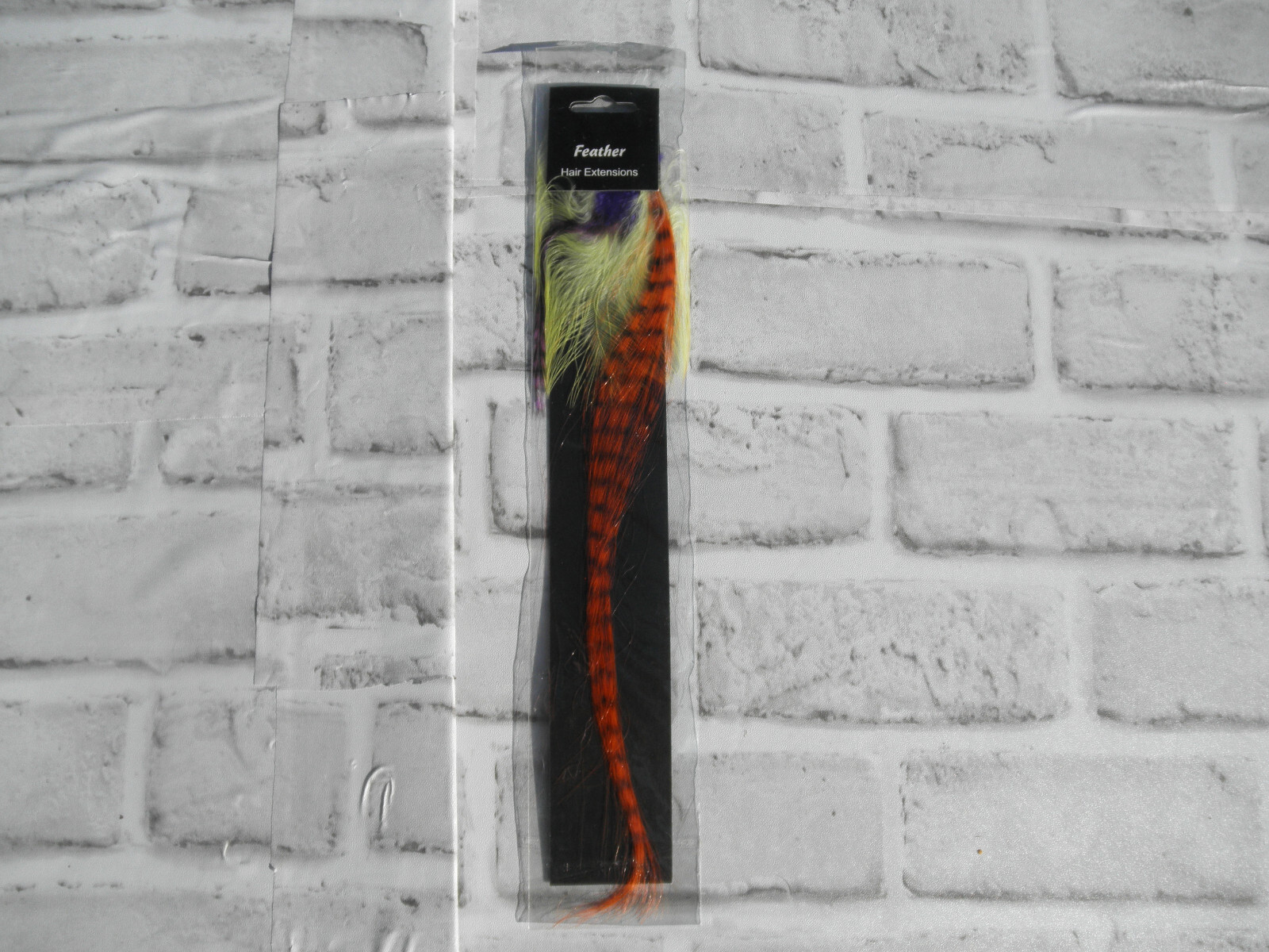 NEW SYNTHETIC FEATHER HAIR EXTENSION (ORANGE, YELLOW, PURPLE) 11″ LONG #5
