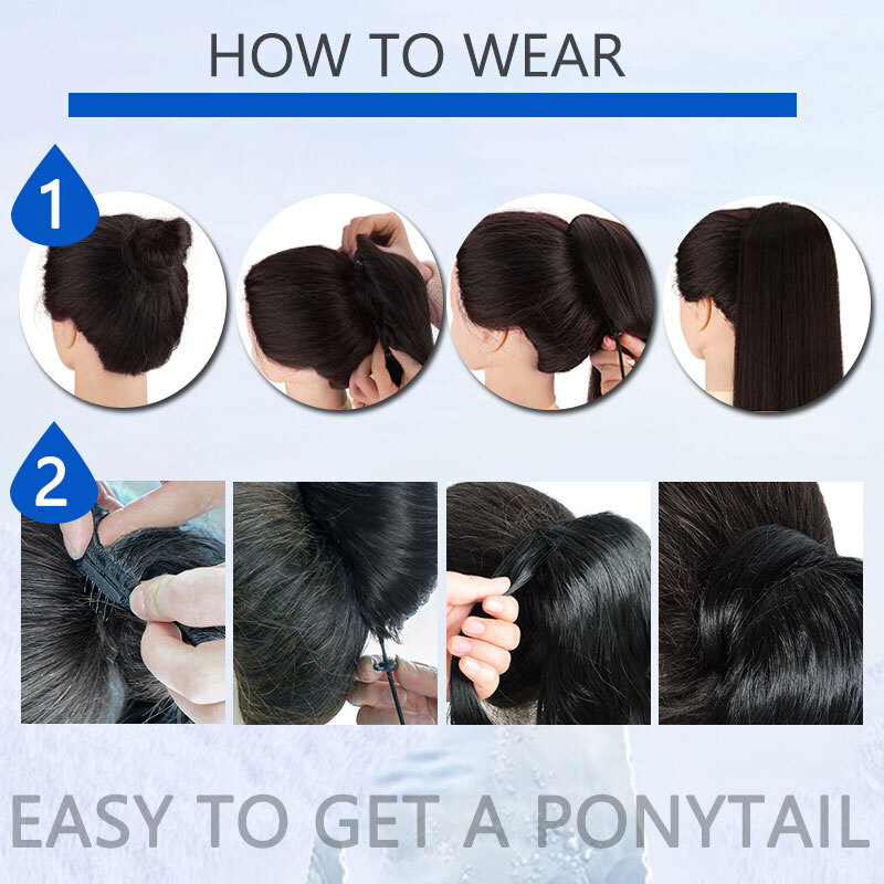 Thick Natural Pony Tail Clip In Drawstring Ponytail Wrap on Hair Extensions US