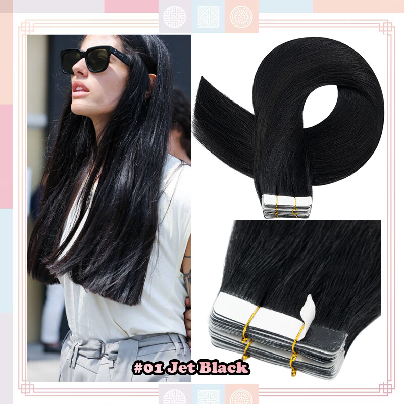 Tape In 100% Real Remy Human Hair Extensions Skin Weft Invisible Double Drawn US
