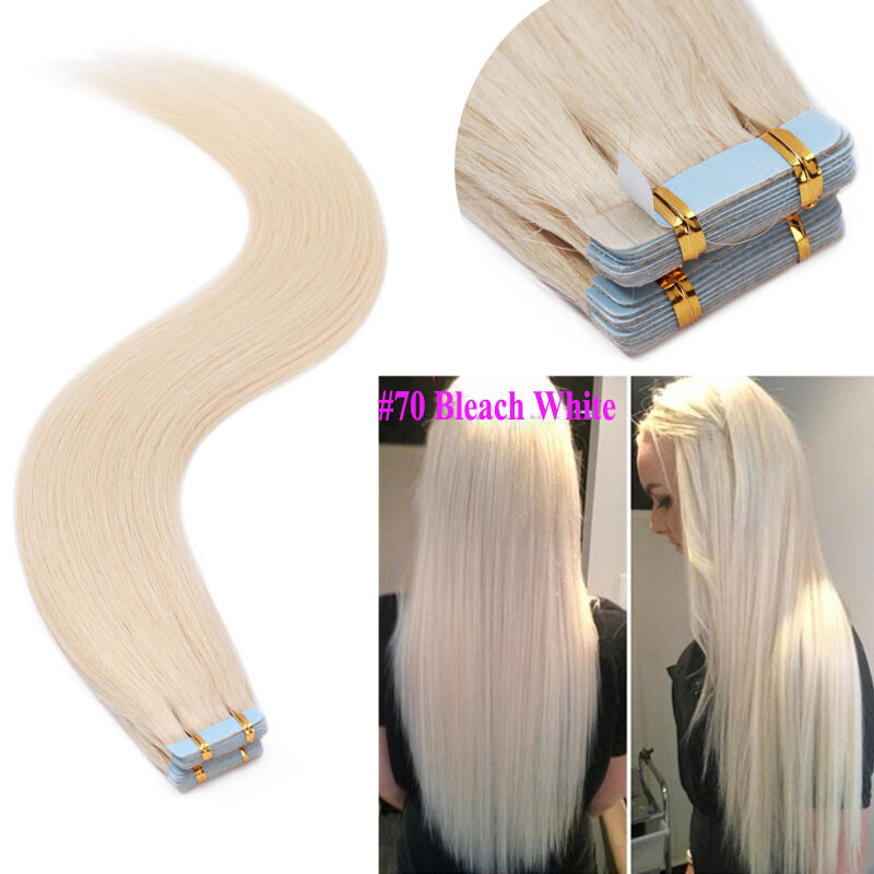 Balayage Tape In Thick Glue Human Hair Extensions Weft Thick 150g Black Brown US