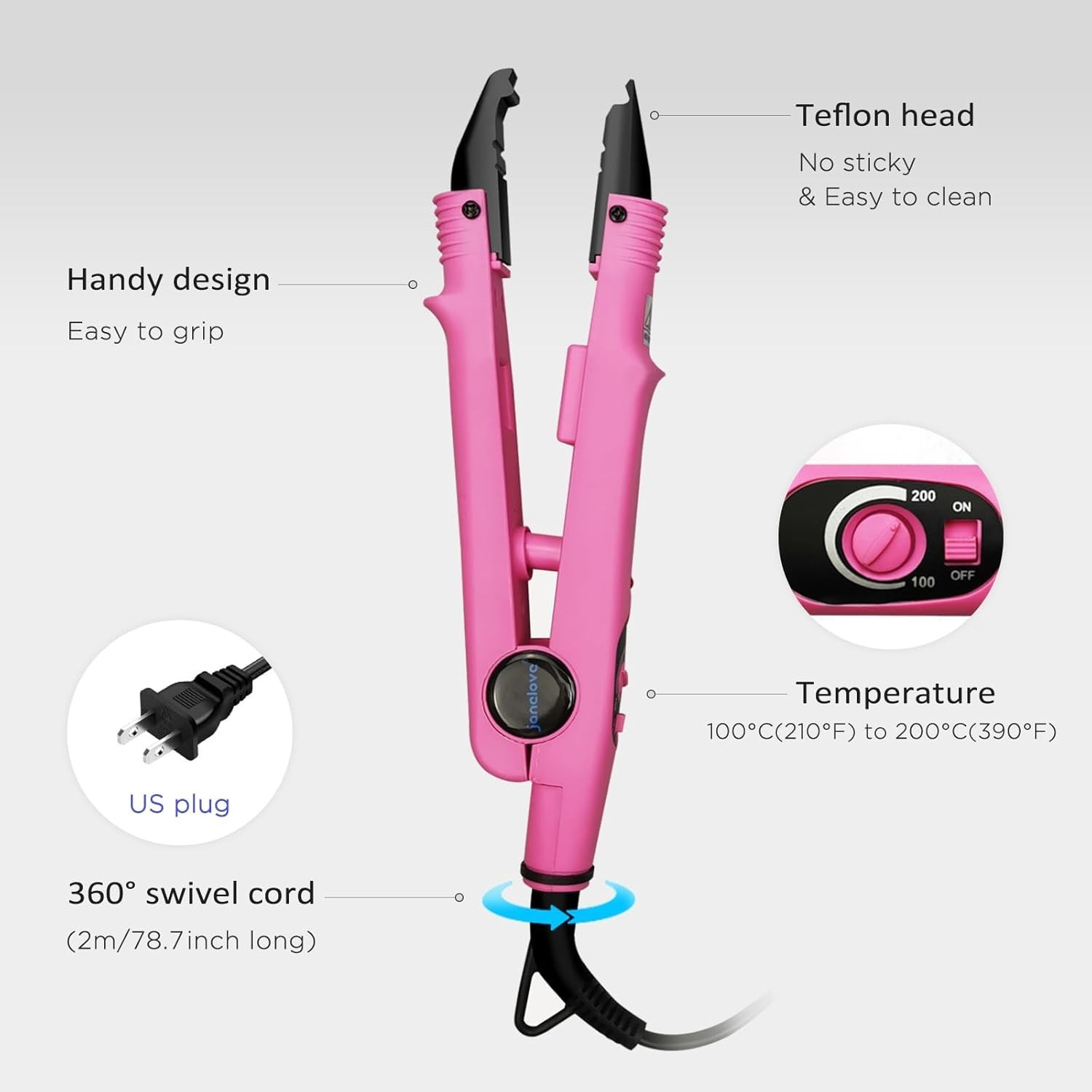 DIY Hair Extensions Tool – Fusion Keratin Iron with Adjustable Heat Settings