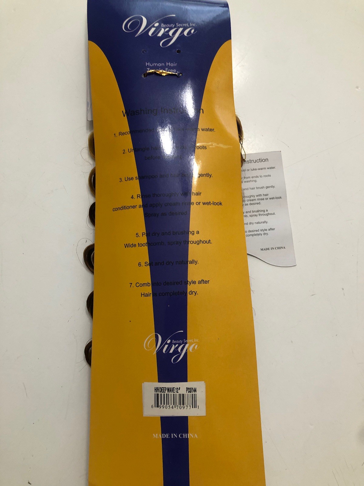 Virgo Human Hair Extensions Deep Wave 12 Inch Brown and Blond Highlights