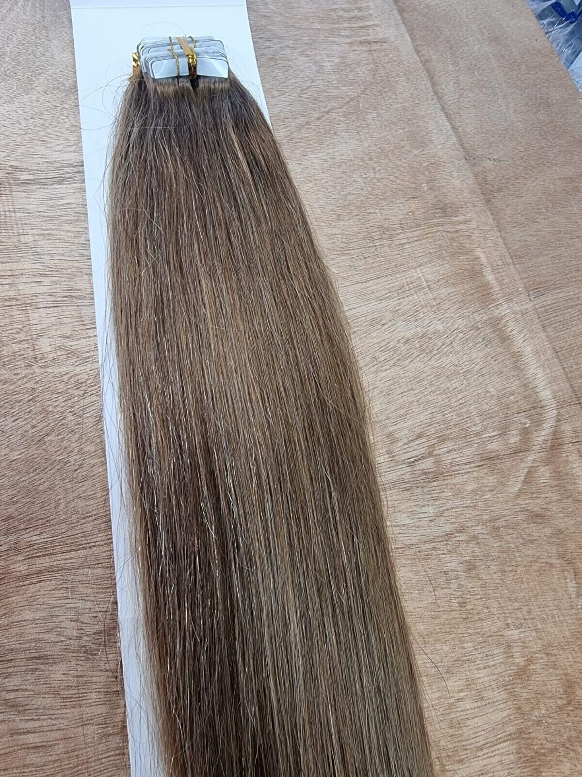 26INCH RUSSIA TAPE IN HUMAN HAIR EXTENSION 100g 40pcs STRAIGHT ASH BLONDE 8# 12A