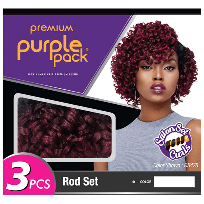 Outre Premium Purple Pack 100% Human Hair Premium Blend Salon Set Curls ROD SET