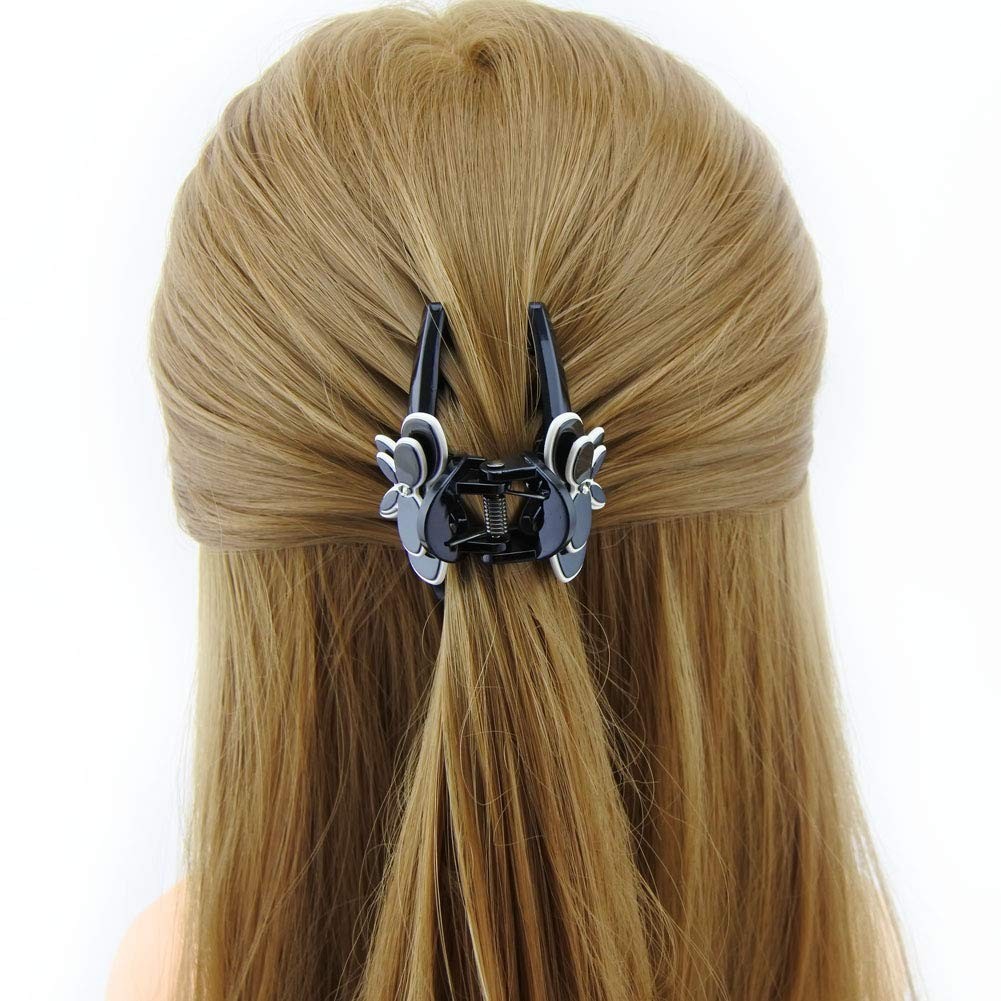 Meilliwish Noble Little Butterfly Women Ponytail Holder Hair Claw Clip Black