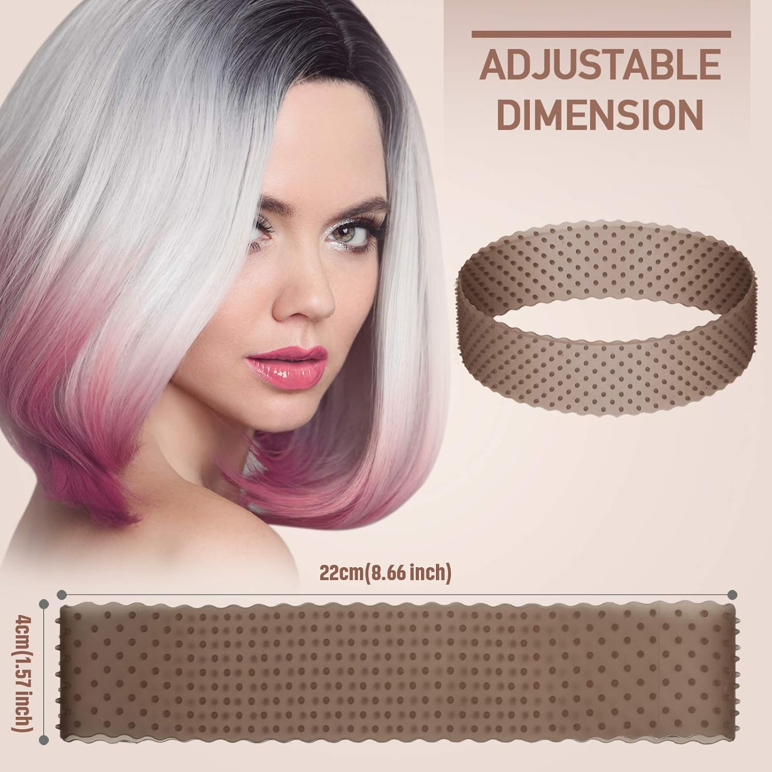 2 Pcs Silicone Wig Grip Band Snatch Proof Wig Band No Slip Silicone Headband Bul