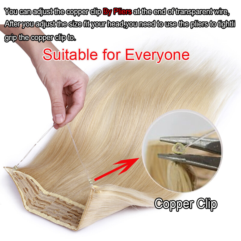 CLEARANCE Clip In Weft Wire Remy Human Hair Extensions Hidden Headband 12-24Inch