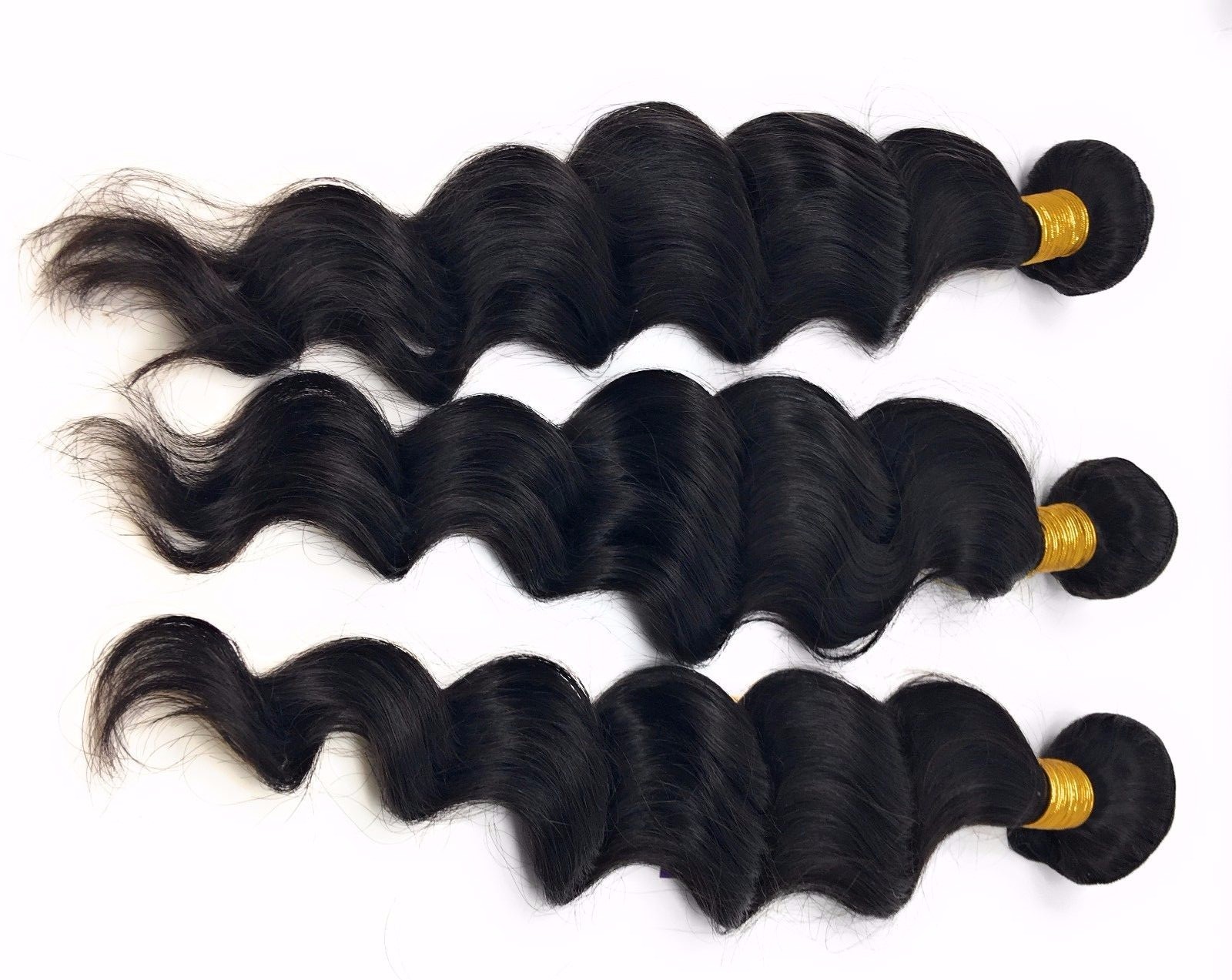 Loose Wave 9A Remy Human Hair 1 or 3 Bundles 100g/Bundle Sew In Natural black