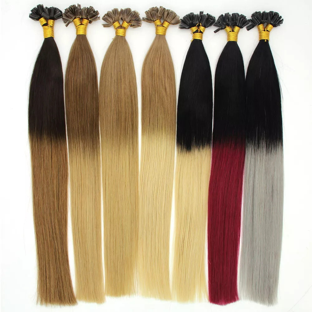 Pre Bonded U Tip Real Human Hair Extensions Keratin Fusion Nail Tip Remy Hair 1g