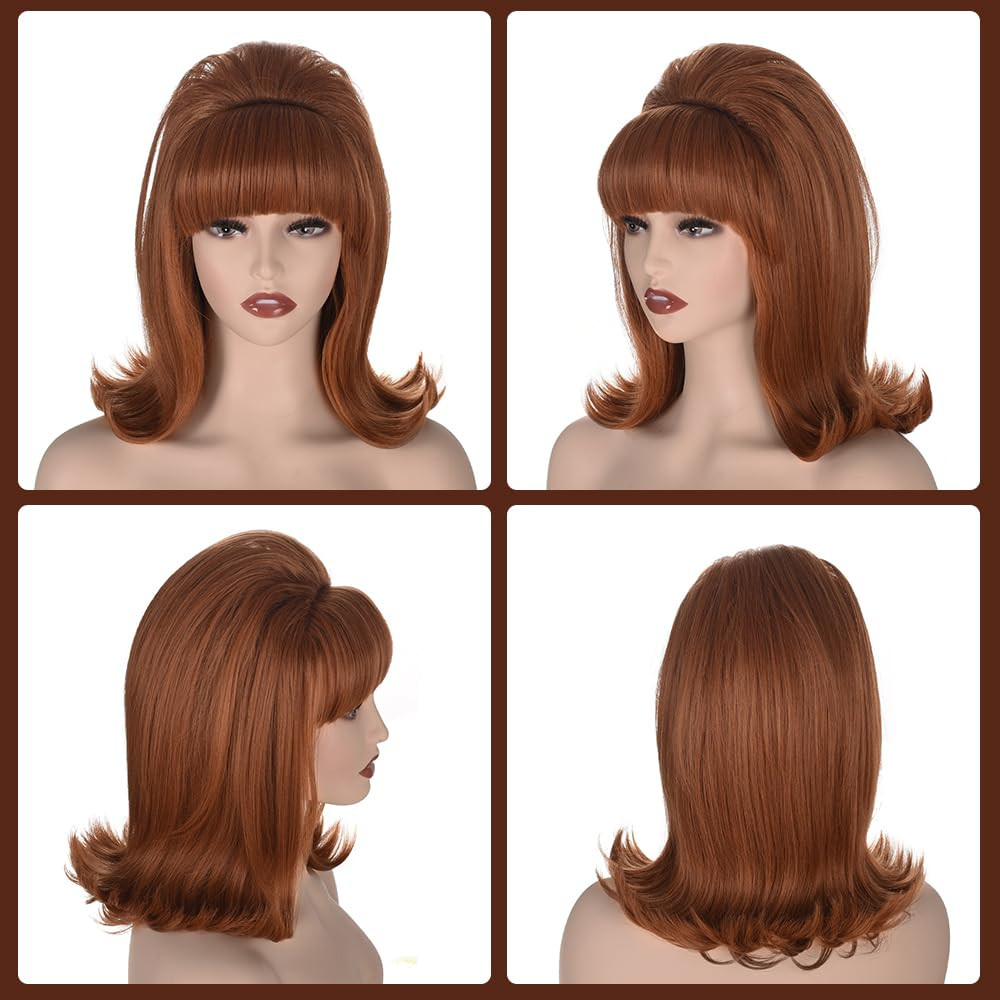 Womens Flip Wig 70s 60s Retro Beehive Style Bouffant Vintage Look Wig Costume Wo