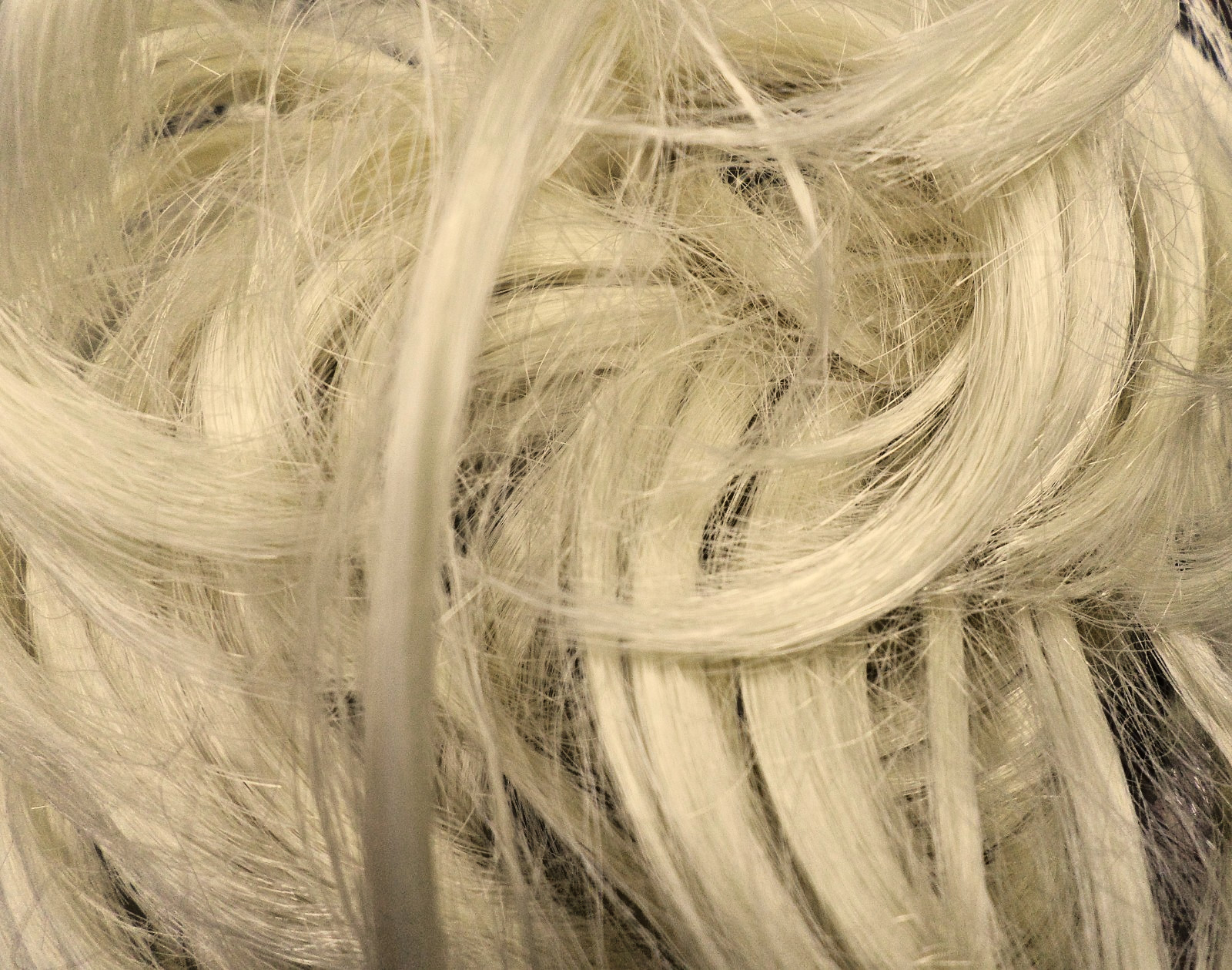 Messy Bun Hair Piece Updo Scrunchie Extension Bun Curly Wavy #60 White Blonde