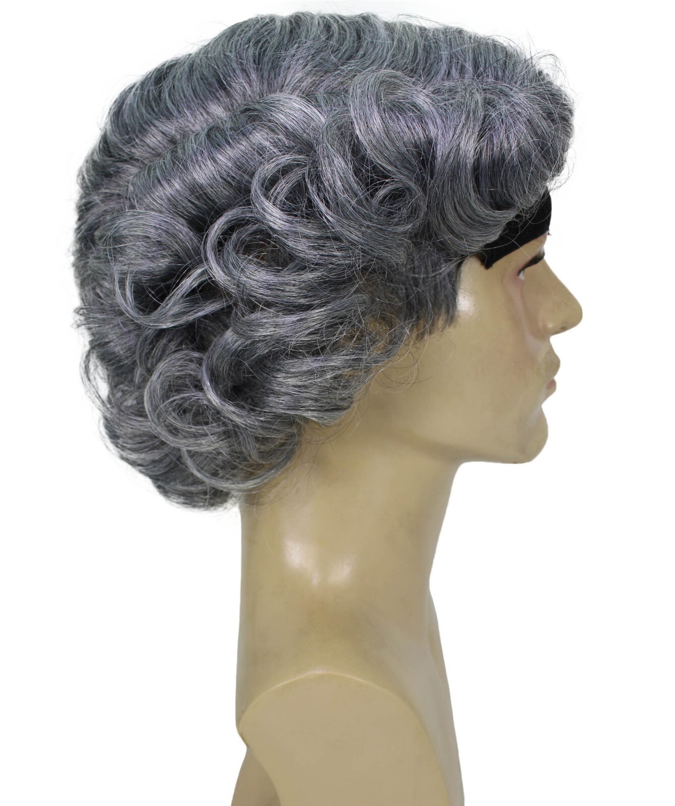Adult Men’s Mayor Christmas Grey Wig, Flame-retardant Synthetic Fiber, HM-1636