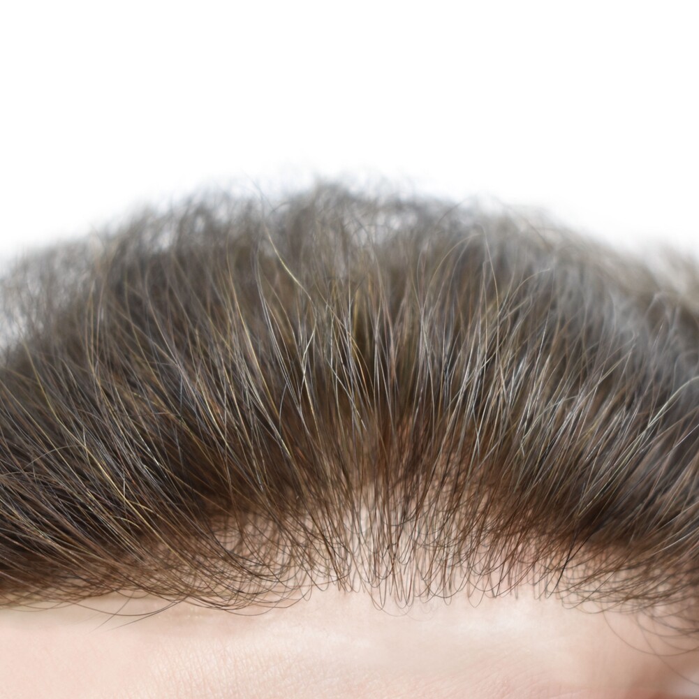 Ultra Thin Skin Mens Toupee Invisible Men Hair Replacement System 0.03MM