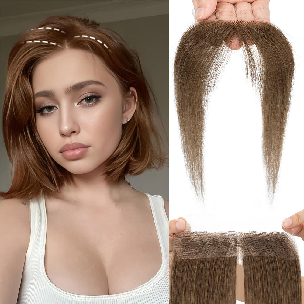 Frontal Hairpiece for Women Human Hair Extensions Hairline Loss Topper Toupee US