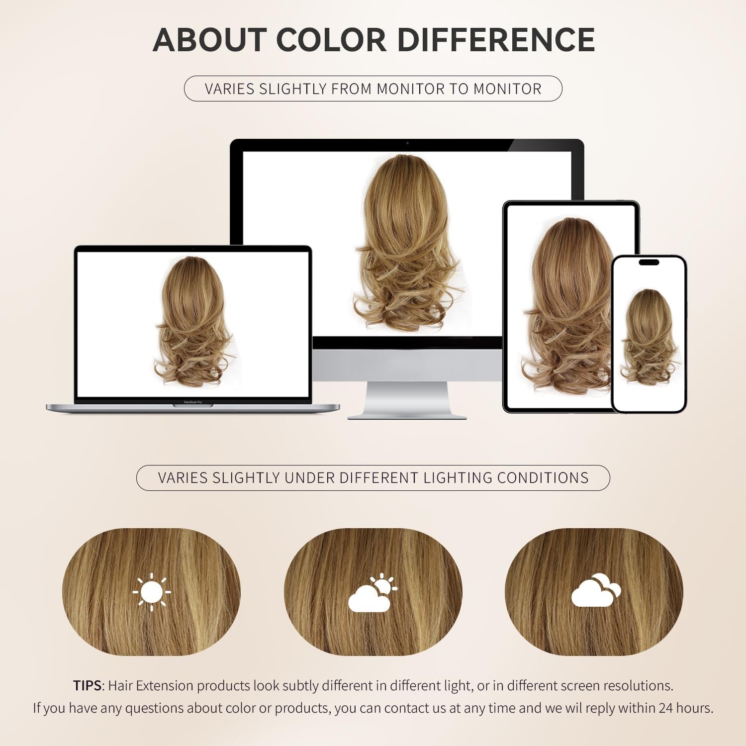 14 Inch Ponytail Extension – Wavy 14 Inch, Light Brown With Beige Highlights