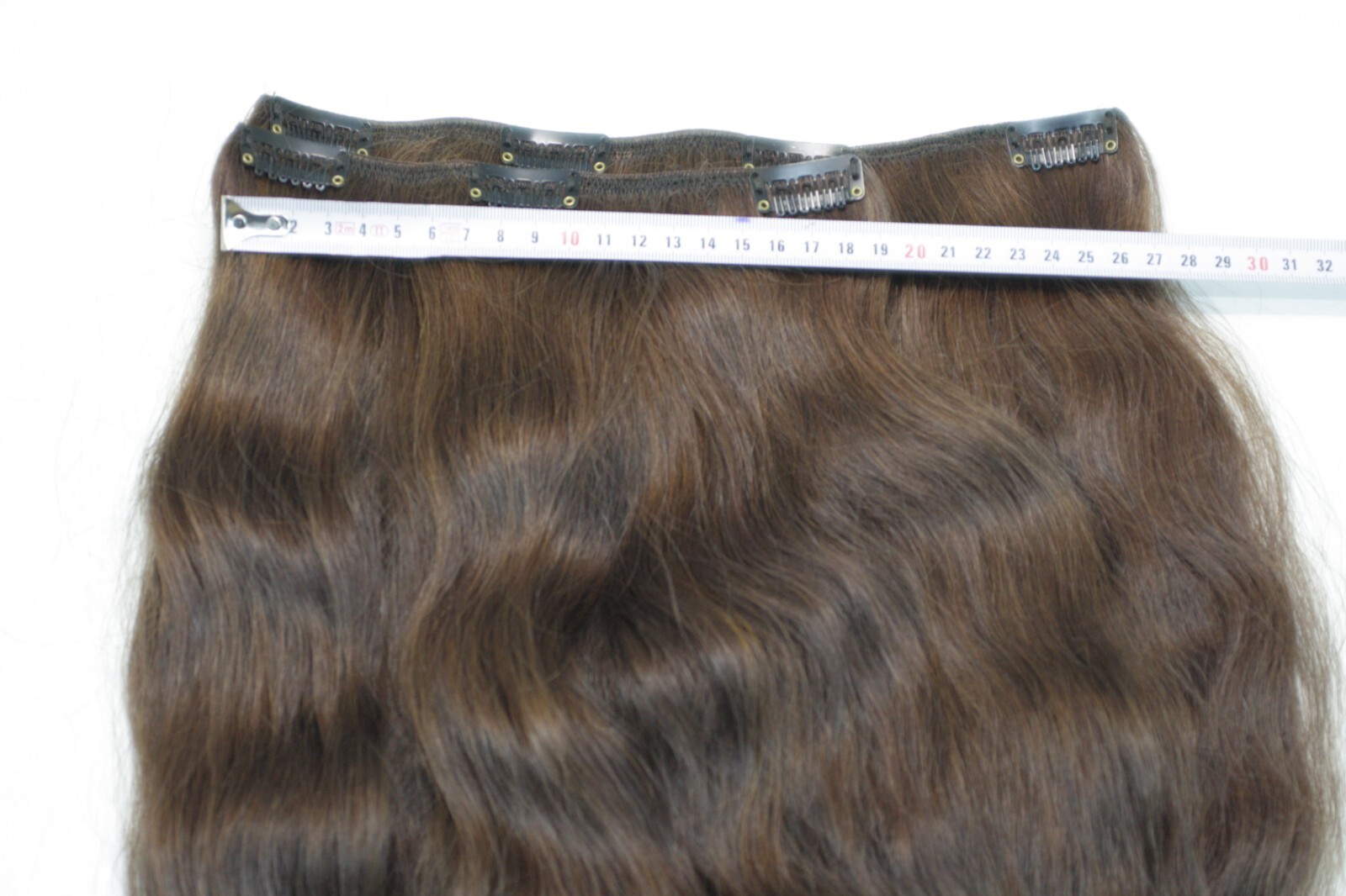 Hair set Natural European Hair Dark Brown. Weft with clips 60cm/24″ 156gr/5.5oz