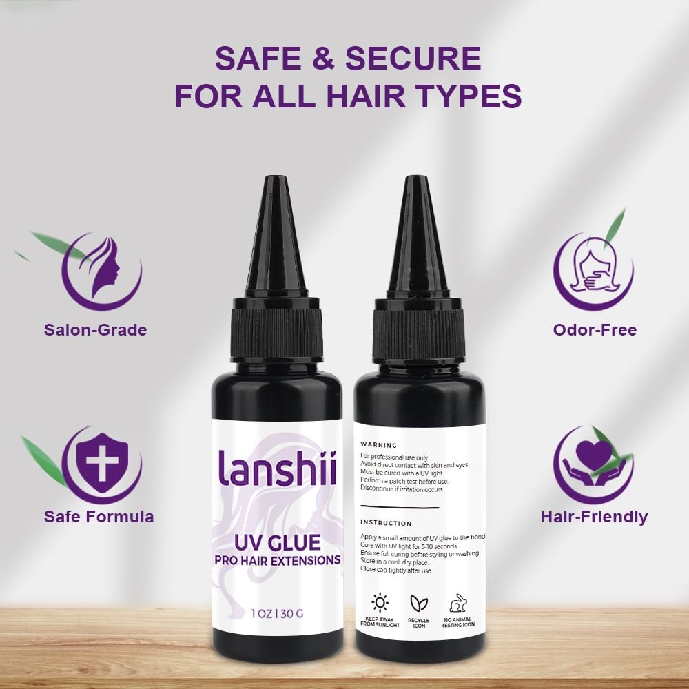 30g Invisible UV Hair Extension Adhesive – Fast Drying Glue for Extensions