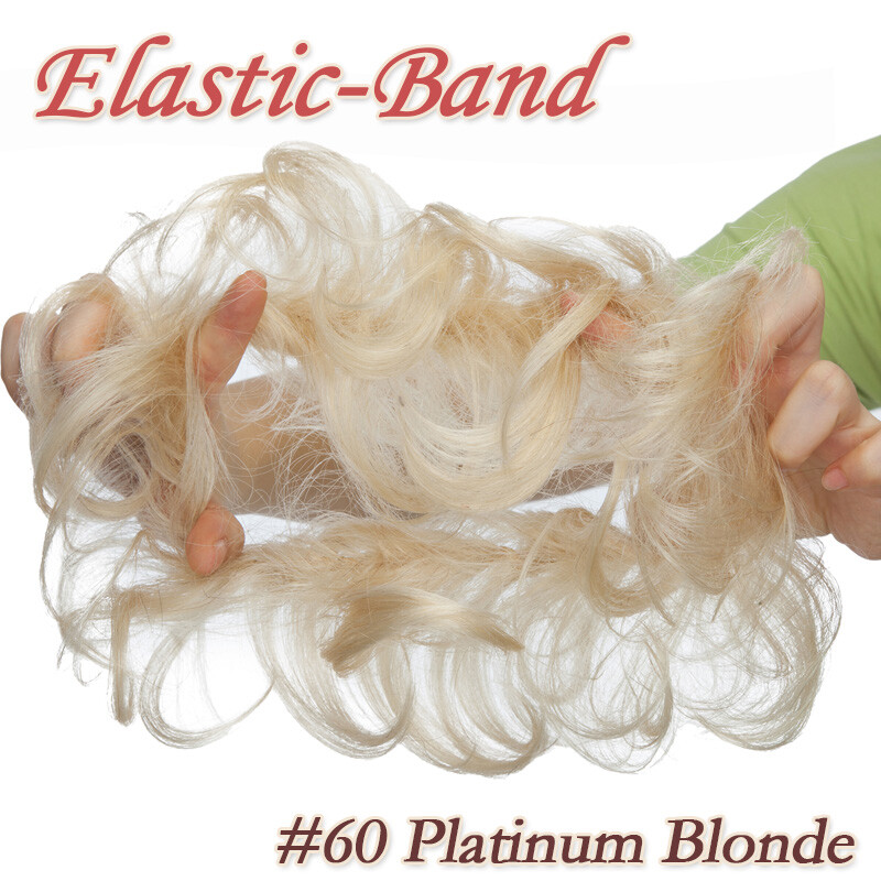 Messy Curly/Straight Bun Hairpiece 100% Remy Human Hair Piece Chignon Scrunchie