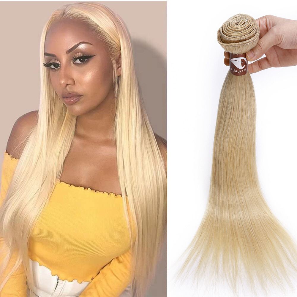 9A Brazilian Virgin Human Hair Bundles Hair Extensions Straight Body Wave Blonde