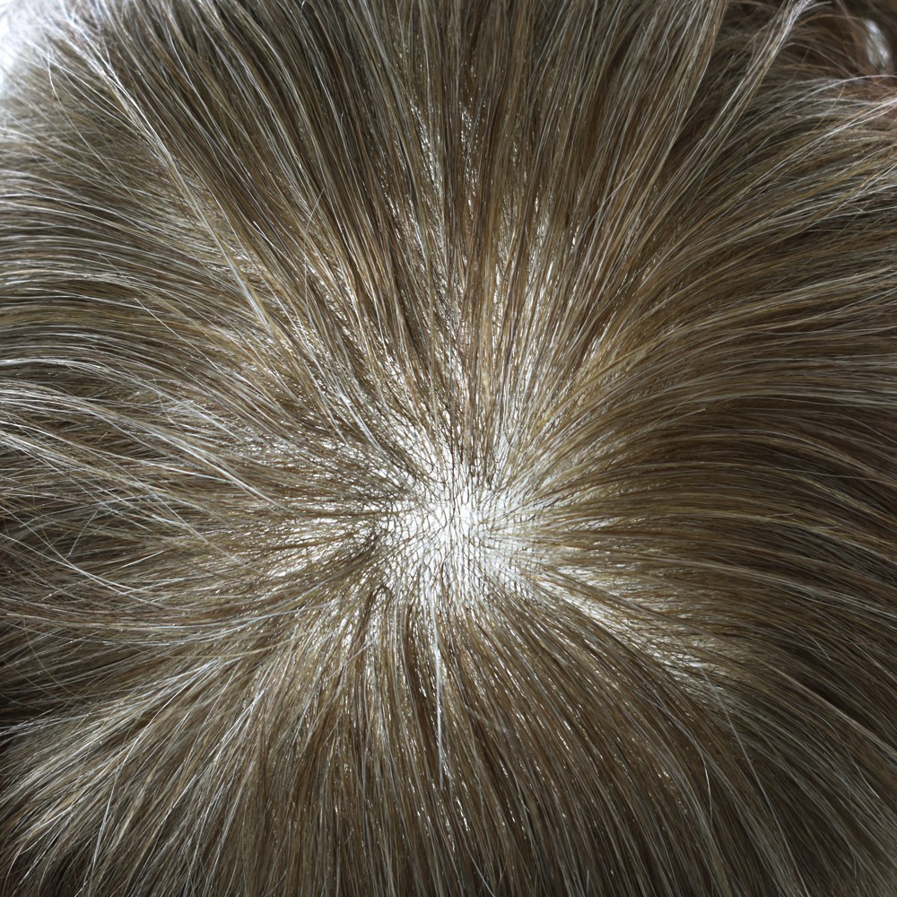 Ultra Thin Skin Hairpiece Invisible Poly PU Mens Toupee Hair Replacement 0.04mm