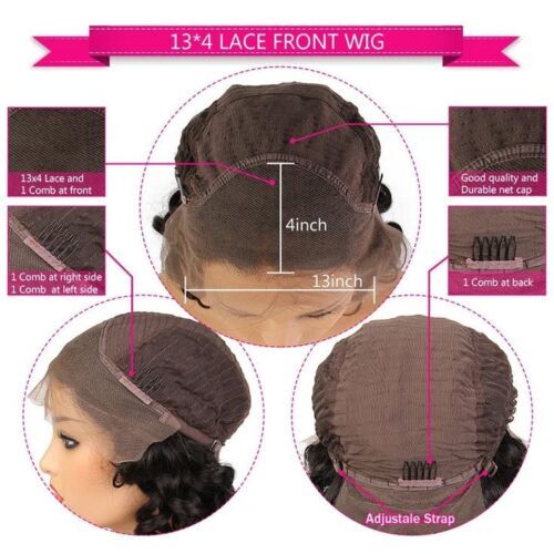 Short Red Lace Front Human Hair Bob Wigs Water Wave Burgundy Colored Pixie Cut