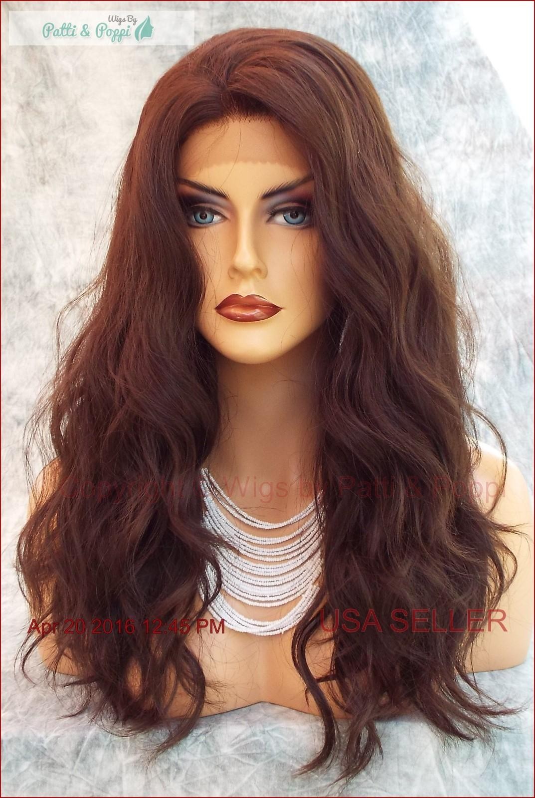 LACE FRONT HAND TIED HEAT FRIENDLY EXQUISITE SENSUAL CLR #4 WIG USA SELLER *482