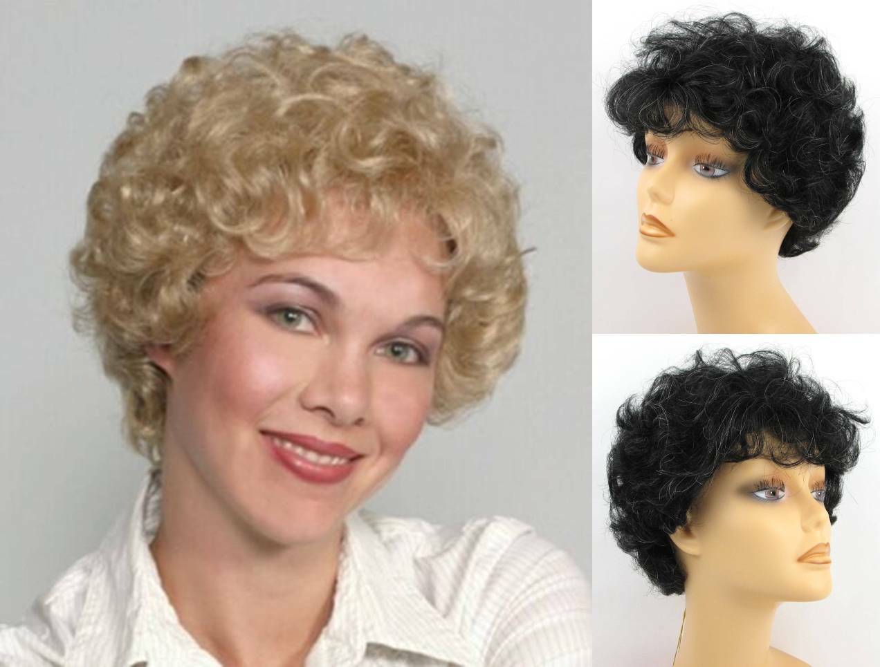 WOMENS SHORT SOFT CURLS CURLY HAIR WIG FULLY HAND TIED MONOFILAMENT TOP ASHLEY