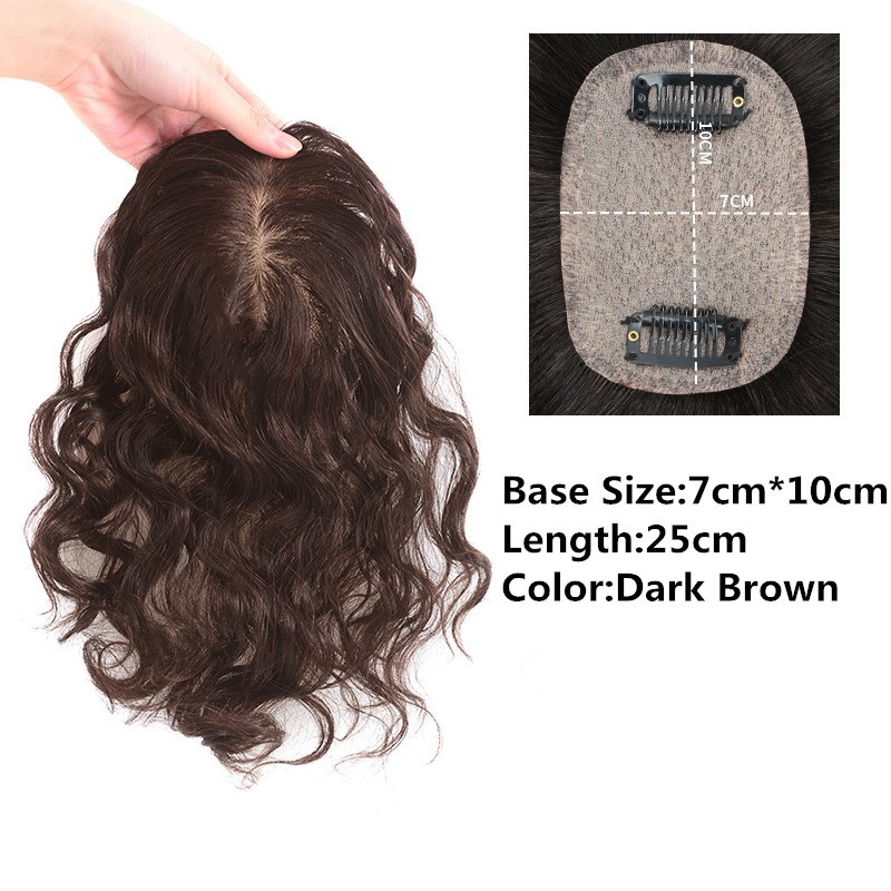 Wavy 100% Human Hair Toppers for Women with Thinning Clip in Hairpieces