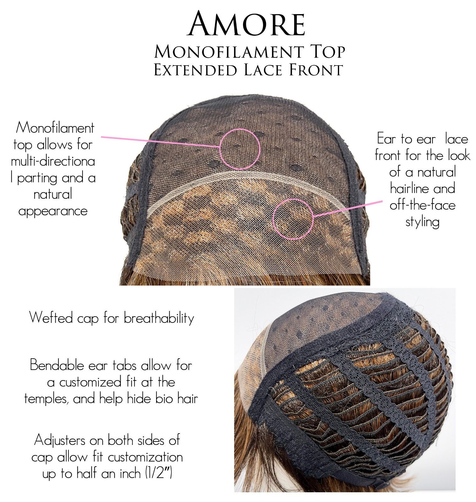 ROHAN Wig by AMORE, *ANY COLOR* Heat Friendly! Mono Top, Extended Lace Front NEW