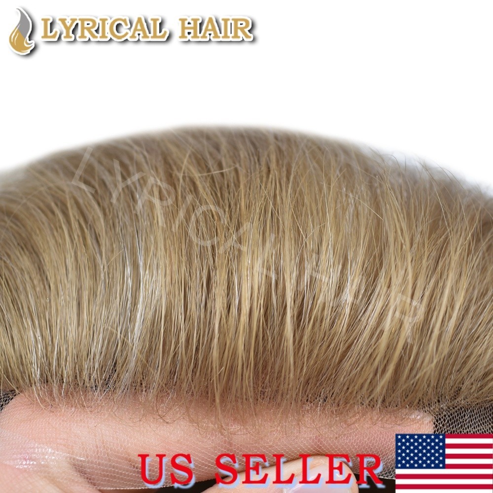 Mens Toupee Human Hair Replacement System Full French Lace Hairpiece For Men Wig