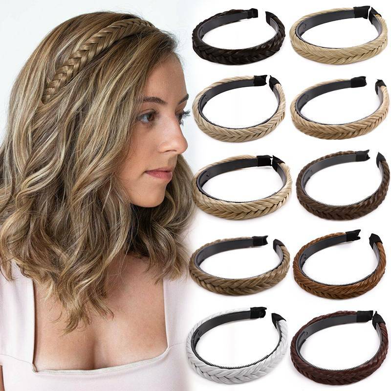 Lady Girls Braided Braiding Hair Bands Hairband Headbands for Women As Human US